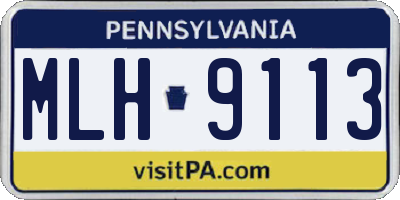 PA license plate MLH9113