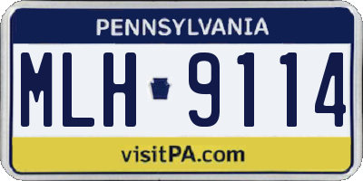 PA license plate MLH9114