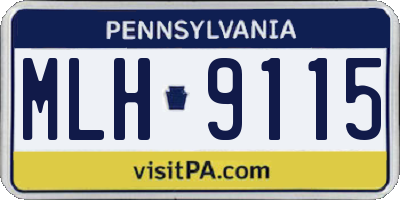 PA license plate MLH9115