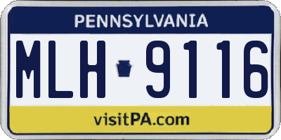 PA license plate MLH9116