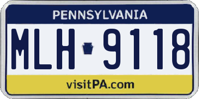 PA license plate MLH9118