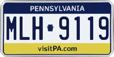 PA license plate MLH9119