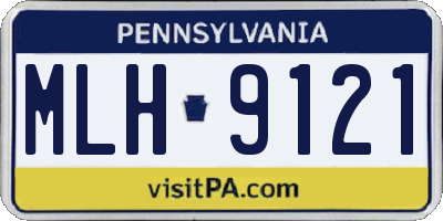 PA license plate MLH9121