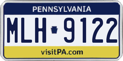 PA license plate MLH9122