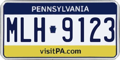 PA license plate MLH9123