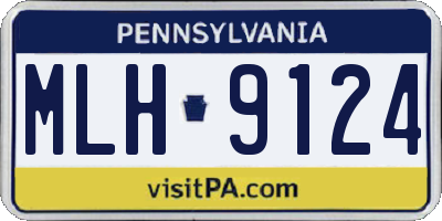 PA license plate MLH9124