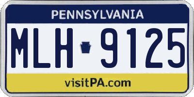 PA license plate MLH9125