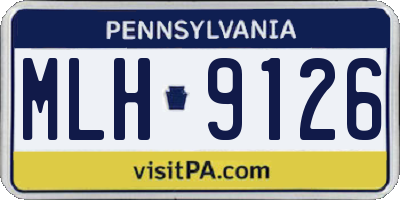 PA license plate MLH9126