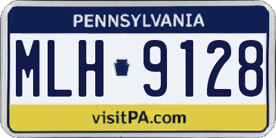PA license plate MLH9128