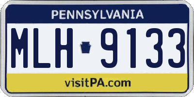 PA license plate MLH9133