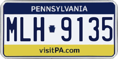 PA license plate MLH9135