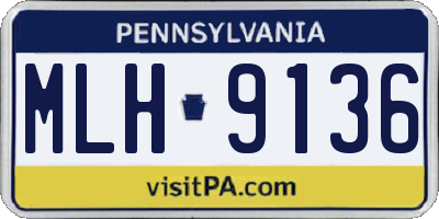 PA license plate MLH9136