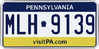PA license plate MLH9139