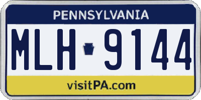PA license plate MLH9144