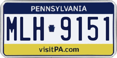 PA license plate MLH9151