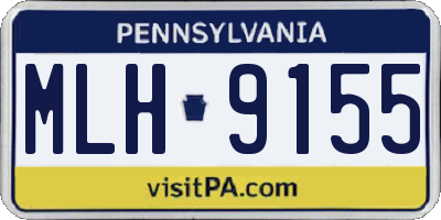 PA license plate MLH9155