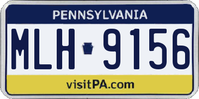 PA license plate MLH9156