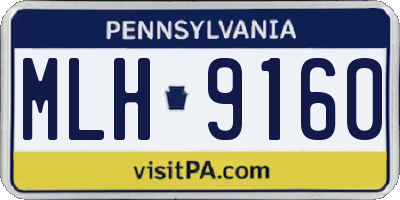 PA license plate MLH9160