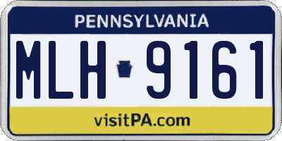 PA license plate MLH9161