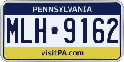 PA license plate MLH9162