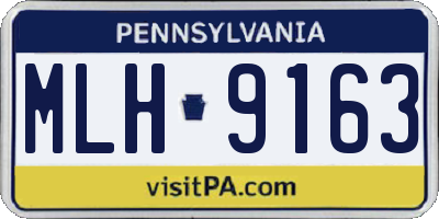 PA license plate MLH9163