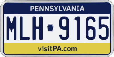 PA license plate MLH9165