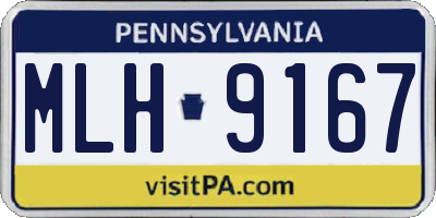 PA license plate MLH9167