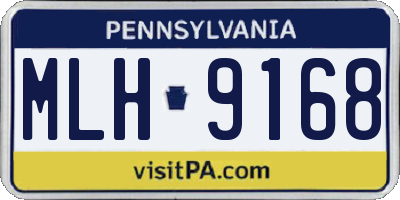 PA license plate MLH9168
