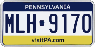 PA license plate MLH9170