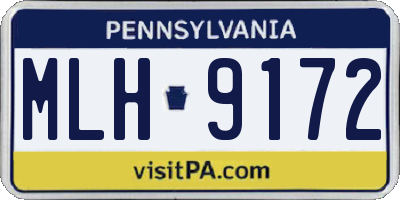 PA license plate MLH9172