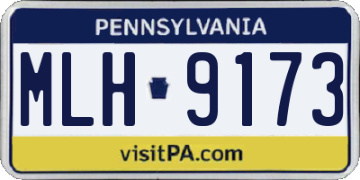 PA license plate MLH9173