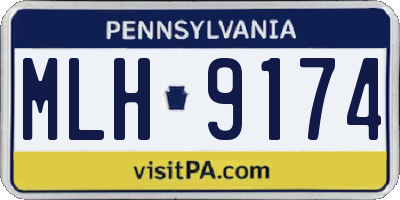 PA license plate MLH9174