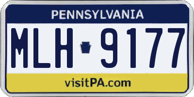 PA license plate MLH9177
