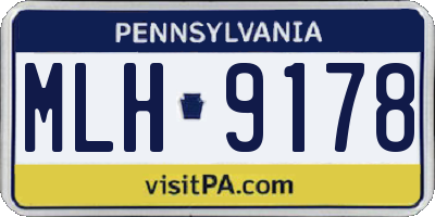PA license plate MLH9178