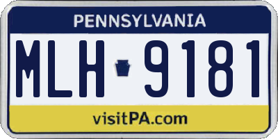 PA license plate MLH9181