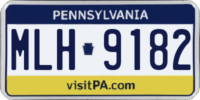PA license plate MLH9182