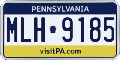 PA license plate MLH9185