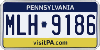 PA license plate MLH9186