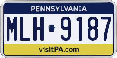 PA license plate MLH9187