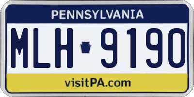 PA license plate MLH9190