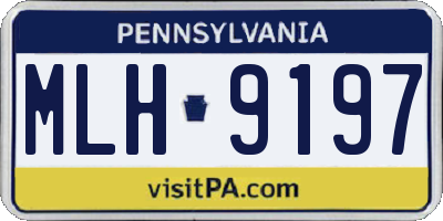 PA license plate MLH9197