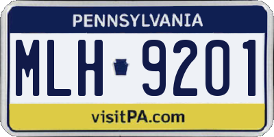 PA license plate MLH9201