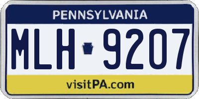 PA license plate MLH9207