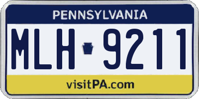 PA license plate MLH9211