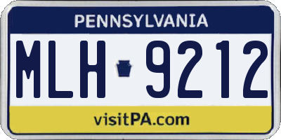 PA license plate MLH9212