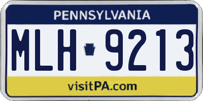 PA license plate MLH9213