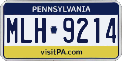 PA license plate MLH9214
