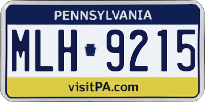 PA license plate MLH9215