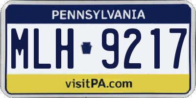 PA license plate MLH9217