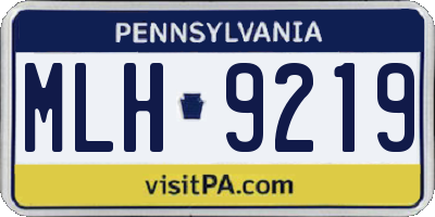PA license plate MLH9219